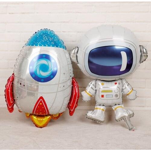 Outer Space Astronaut balloons Rocket Foil Balloons Galaxy Theme Party Boy Kids Birthday Party Decor Favors helium globals