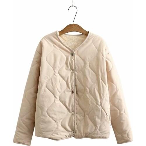 Plus size Womens winter jacket V-Neck Parkas jackets for women 2021 Single-breasted quilted coats black red Beige ArmyGreen