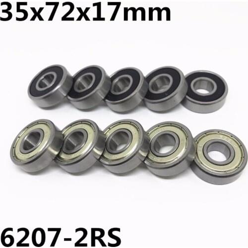 1pcs 6207-2RS ball bearing 35x72x17 mm deep groove ball bearing High quality 6207RS
