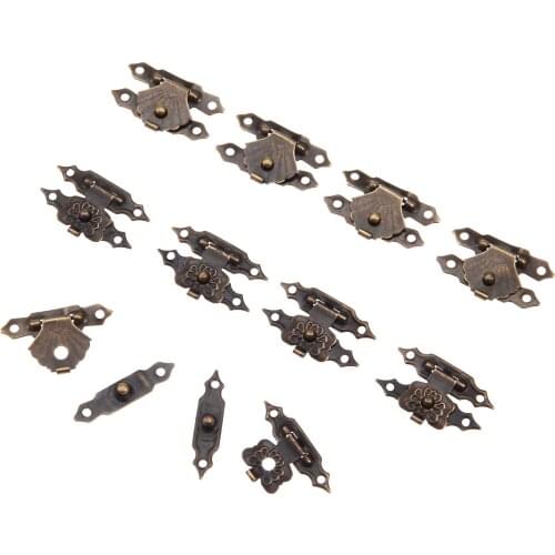 10Pcs/lot Antique Iron Jewelry Box Padlock Hasp Locked Wooden Wine Gift Box Handbag Buckle Furniture Zinc Alloy 30*18mm/38*18mm