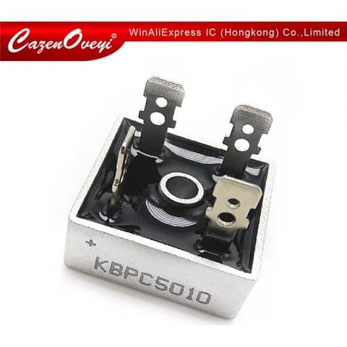 2pcs/lot KBPC5010 50 A Bridge Rectifier 1000V 50Amp Metal Case for maximum Heat Dissipation 1000V 2.8cm Square Diode Bridge