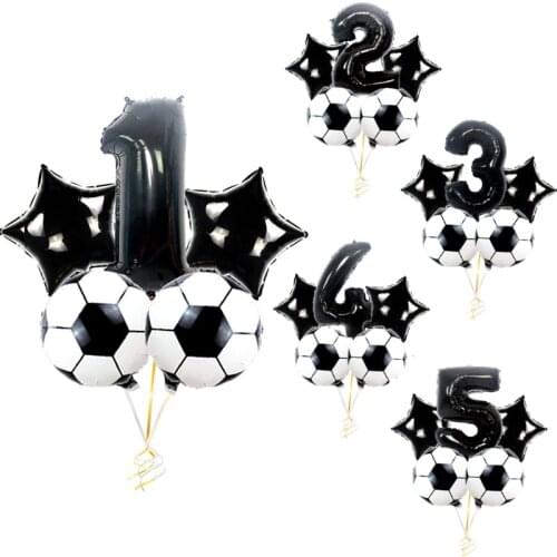 32inch Digit Football Foil Balloons for Kids Birthday Baby Shower Boys World Cup Ball Soccer Theme Party Decoration