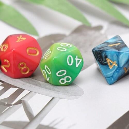 7pcs/Set Dices Beads TRPG Games D4-D20 Multi-sided Colorful