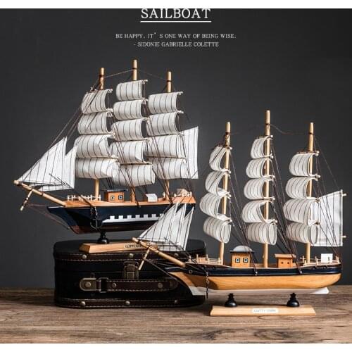 Mediterranean Style Holz Sailboat Model Home Room Decoration Accessories Creative Sailboat Decoration Birthday Gift