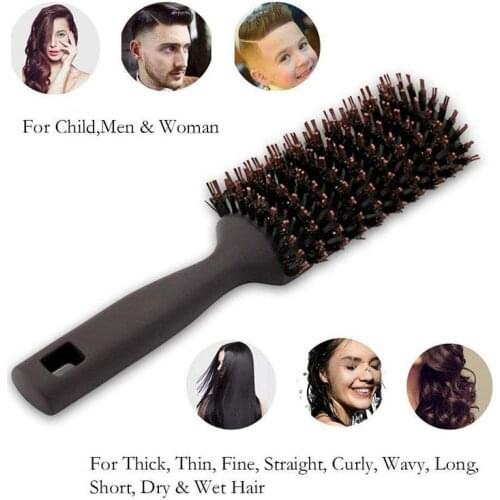 Anti Static Soft Boar Bristles Comb Quick Dry Brush Professional Salon Brush for Men & Woman