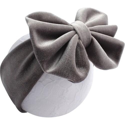 5'' Big Messy Bow Velvet Head Wrap For Girls Winter 2019 Kids Velvet Turban Headband Girls Floppy Bow Hairband Hair Accessories