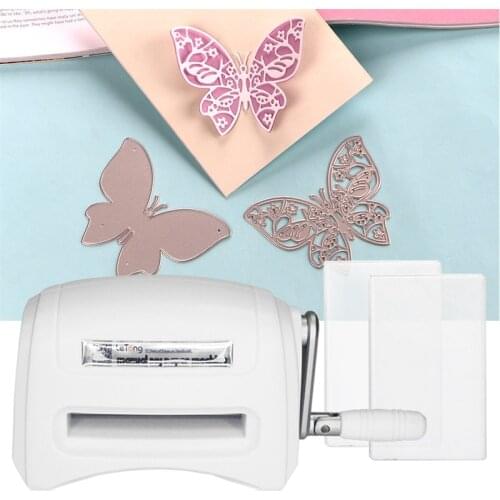 White Mini Die Cutting Machine For DIY Scrapbooking Embossing Crafts Handmake Projects Photo Albums Paper Card Decorations