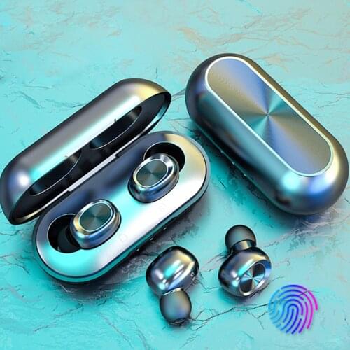 2020 newest B5 TWS Fingerprint Touch Bluetooth HiFi Wireless Headphones With Mic Noise Cancelling Gaming Headset charging box