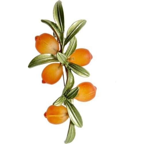 CSxjd 2020 New Alloy resin fruit Orange brooch Vintage Womens wedding accessories
