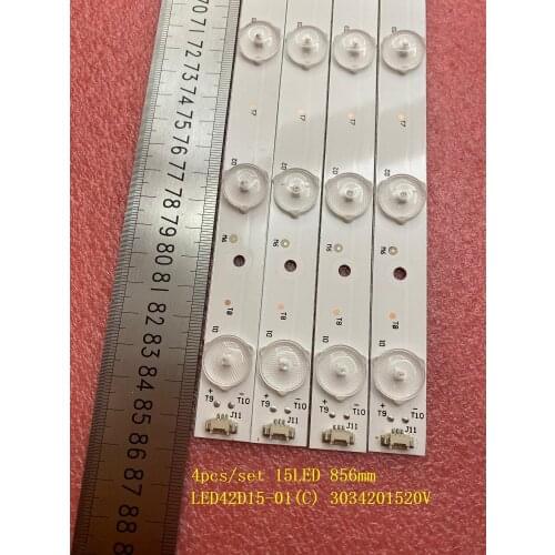 New 4 PCS 15LED 856mm LED backlight strip for LT-42C550 LE42B310G LT-42C571 LT-42HG82U PLDED4243A LED42D15-01(C) 3034201520V