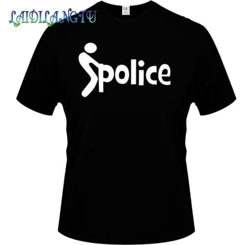 Mens t shirts fashion F THE POLICE Funny Joke Prank Cop Plus Size Tee Shirt Homme Summer Short Sleeve Men T Shirts Male TShirts