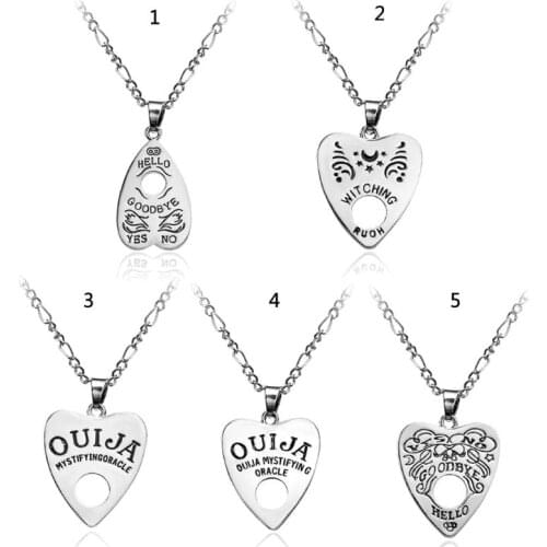 Gothic Ouija Planchette Pendant Necklace Satanic Witch Halloween Jewelry Gift