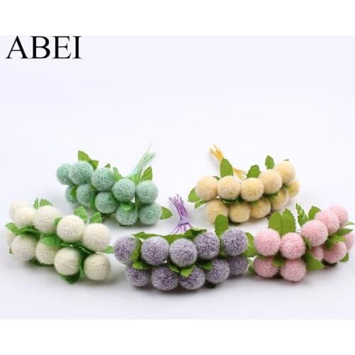20pcs/lot Quality Artificial Berries Foam Flower Bouquet for Wedding Christmas Home Decors Fake Foam Stamens DIY Wreath Garland