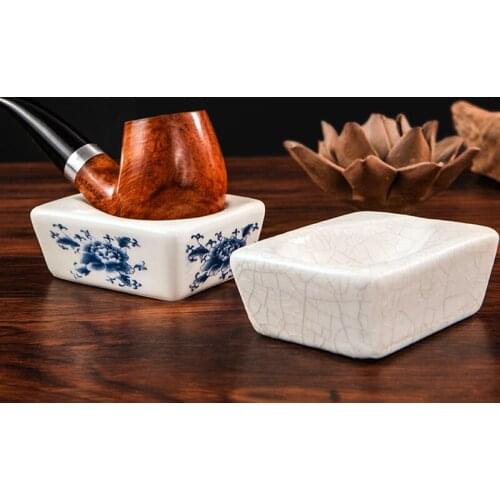 Ceramic Pipe Stand Original Durable Manual Porcelain Pipe Set Stem Clay Cigarettes Tobacco Smoking Pipe Rack R3231