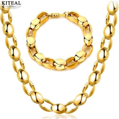 KITEAL Hot Selling Boy necklaces Mens Atmospheric Thick Necklace Bracelet Necklace length：50cmmen jewelry choker accessories