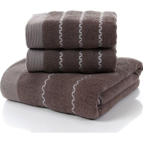 100% Cotton Towel Set for Women Men toalla 2pcs Face Washcloth Hand Towel 1pc Bath Towel Camping Shower Towels Bathroom 3PCS/Set