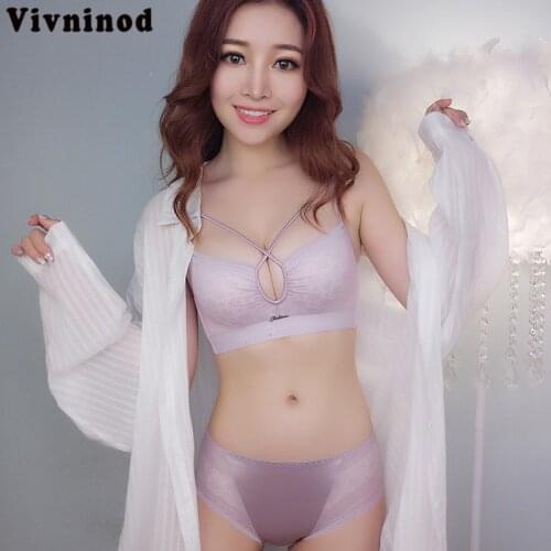 Bra Set Push Up Adjustable Cotton Women Fashion Bras And Panty Sets One-piece Seamless Sexy Small Cup Young Ladies Underwear Set