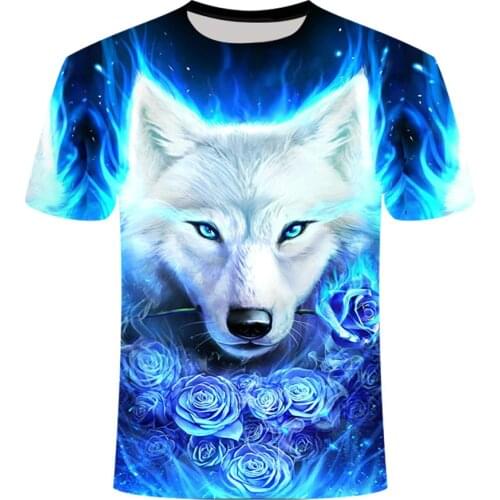 Summer Fashion T-shirts Wolf 3D Printing Men and Women Short-sleeved New Cool Casual Streetwear Oversized T Shirt Teens Gift