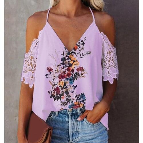 Summer Sexy Womens Camisole V Neck Casual Floral Sleeveless Vest Sling Tops Loose Y2K Harajuku Halter Tops Female Streetwear