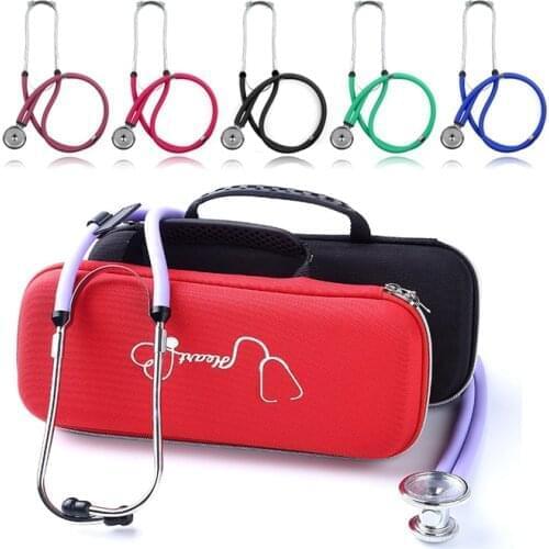 Medical Portable Stethoscope EVA Storage Bag Big Mesh Pockets with Accessories and Waterproof Anti-shock Storage Box Hard Case