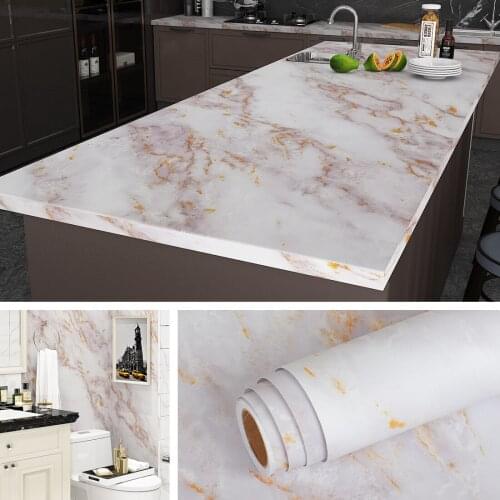 Marble Vinyl Waterproof DIY Decorative Film PVC Self Adhesive Wall Sticker Renovation for Living room Background Paper Decals