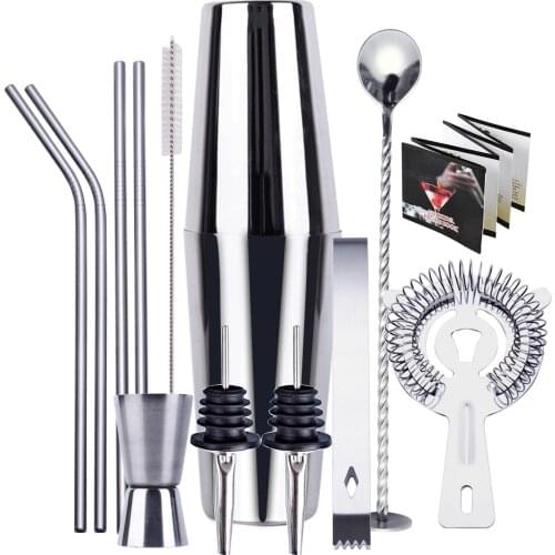 Bartender Kit， 12-Piece Cocktail Shaker Set ， For Mixed Drinks Martini Bar Tools Set Stainless Steel Perfect Gift
