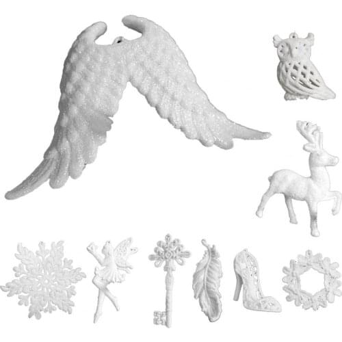 1 Set Christmas Tree Pendant Exquisite Workmanship Multi-type White Christmas Party Decoration Pendant for Holiday Gift