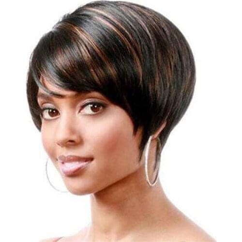 Straight Bob Wig With Bangs Brazilian Honey Brown Bone Straight Human Hair Wig Remy Full Machine Made Short Bob Wigs For Women