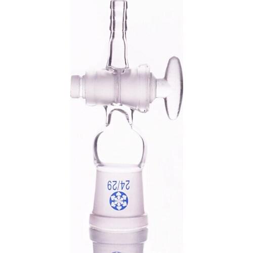 Straight suction connector,Glass valve,Joint with glass stopcock standard ground mouth 24/29,Straight connector with piston