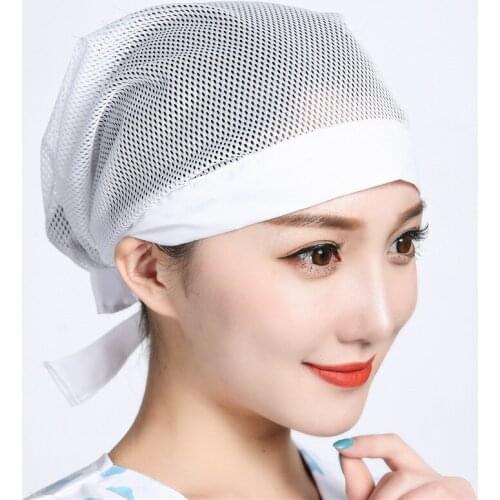 Women Men Breathable Working Cap Adjustable Unisex Reuseable Dust-proof Work Caps Ponytail Beanie Mesh Work Wear Hair Cover
