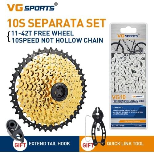 VG SPORTS Ultralight 9 10 11 Speed Cassette 9v 10v 11v MTB Mountain Bike Separate Cassette Freewheel + Bicycle Chain Tool Set