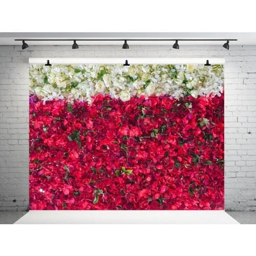 VinylBDS Flower Wall Photo Background Wedding Backdrop10FT White And Red Foral Backgrounds For Photo Studio Wedding Photo