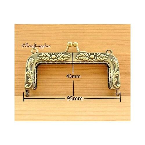 Vintage coin frame sewing bag purse frame clasp alloying 9.5 cm anti brass D18