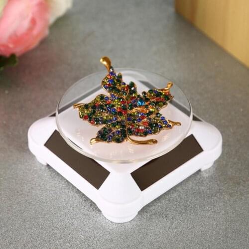 Auto Rotating Turntable Stand Necklace Bracelet Watch Display Solar Showcase Home decoration rangement