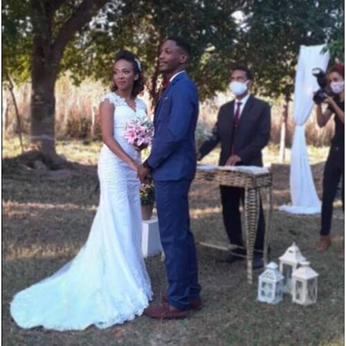 Appliques Vestido De Noiva Mermaid Lace Wedding Dress 2021 Cheap Vestidos de novia robe de mariée