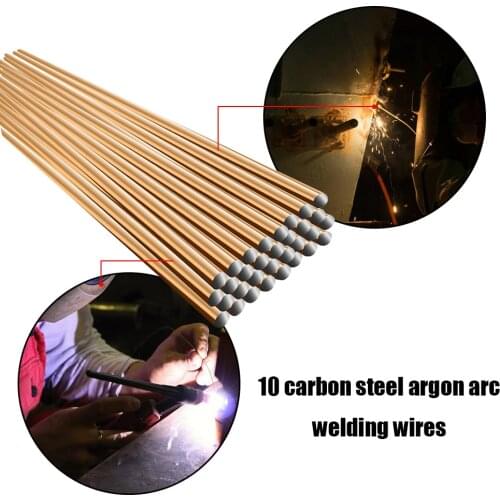 10pcs Simple Carbon Steel Argon Arc Welding Rods Electrodes Easy Melt Weld Bars Cored Wire for Soldering Air-Conditioning Refrig