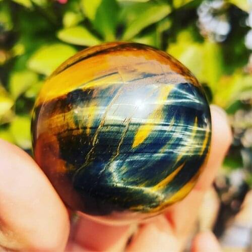 150g crystal ball Natural blue yellow mixed tiger eye quartz ball Healing