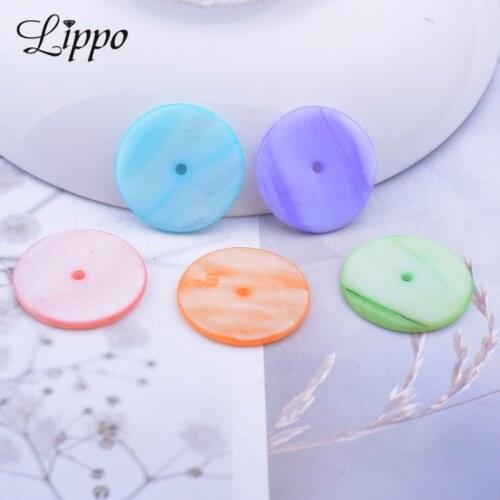 20pcs Flat Natural Shell Beads 20mm Pearl Dish Spacers DIY Jewelry Findings