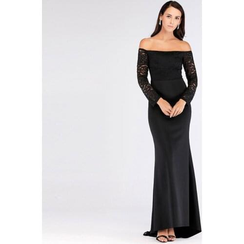 2020 Off-Shoulder Lace Mermaid Evening Dresses Occasion Foral Gowns Formal Dress Women Elegant Full Floor-Length Party Dresses