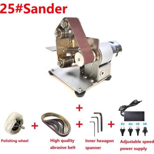 24V 775 Motor 110V / 220V High Speed Diy Polishing Cutter Grinder Multifunctional Grinder Electric Abrasive Belt Grinder Sander