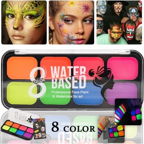 8 Colors body paint luminiscent paint Face Body Art paints for face glow in the makeup Maquillaje wholesale
