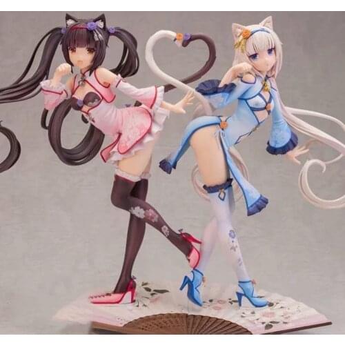 Anime Game Alphamax Catgirl Paradise Vanilla Chocolate Lantern Vanilla Cheongsam Model Boxed Figure Approximately 24.5cm