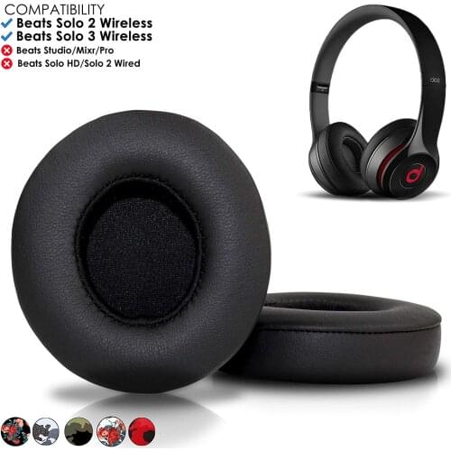 Beats Solo 2 & 3 Wireless Earpad Replacement - Beats Solo Cushion Replacement for Solo 2 & 3 Wireless On Ear Headphones