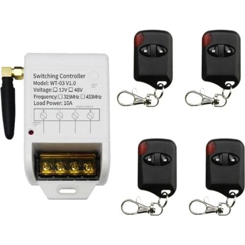 DC12V-48V 1CH RF Wireless Remote Control System teleswitch Transmitter and receiver universal gate remote control radio receiver