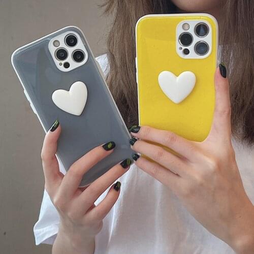 New INS Candy Color Solid Love Case For iPhone 7 8 Plus X XS Max XR 12 Mini Case For iPhone 11 12 Pro Max Shockproof Cover Shell