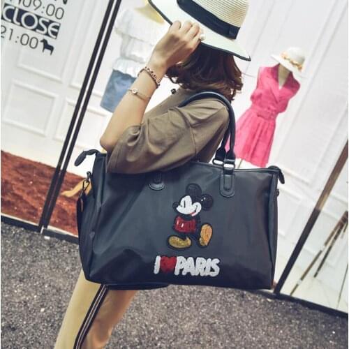 Disney new fashion travel bag waterproof sequined Mickey Mouse gym bag portable large capacity shoulder bag
