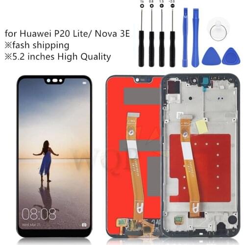 For Huawei P20 Lite LCD Display Touch Screen Digitizer Assembly replacement + frame for HUAWEI P20 Lite ANE-LX1 ANE-LX3 Nova 3e