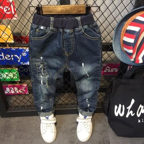 Boys Jeans 2018 Spring Summer New Children Tracksuits Kids Casual Trousers Fashion Paint Point Graffiti Jeans Kids Denim Clothes