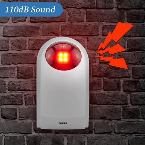 Fuers J008 110dB Indoor Wireless Flashing 433MHz Siren Strobe Light Siren horn suit for all of alarm system