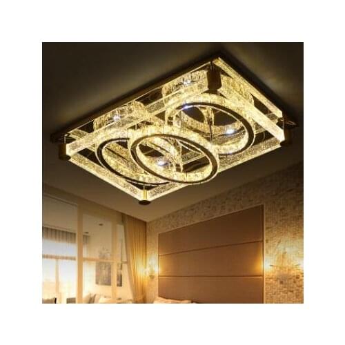 Bubble column crystal lamp Modern minimalist LED ceiling lamp rectangular living room lamp atmosphere bedroom lamp restaurant la